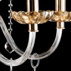 Lampadario classico di desgin a 9 luci in vetro e crisallo Belle Viadurini