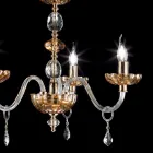 Lampadario classico in cristallo e vetro a 3 luci Belle, made in Italy Viadurini