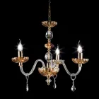 Lampadario classico in cristallo e vetro a 3 luci Belle, made in Italy Viadurini