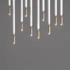 Lampadario con 10 Luci LED in Metallo Verniciato e Cavi Regolabili - Larice Viadurini