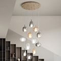 Lampadario con 12 Luci in Vetro e Filo Trasparente - Trilly