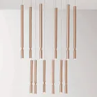 Lampadario con 12 Luci LED in Metallo Verniciato e Cavi Regolabili - Larice Viadurini