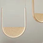 Lampadario con 2 LED con Inserto Amovibile in Vetro Granigliato - Catalpa Viadurini