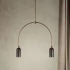 Lampadario con 2 Luci in Diverse Finiture Made in Italy - Signora Viadurini