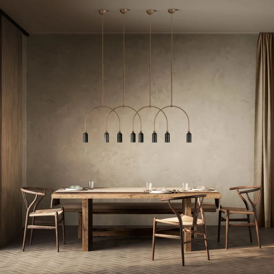 Lampadario con 2 Luci in Diverse Finiture Made in Italy - Signora Viadurini