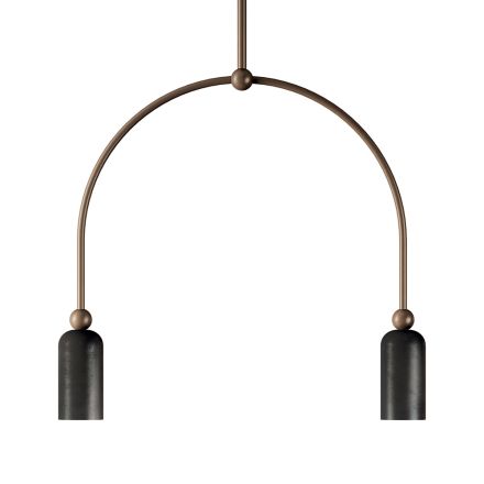 Lampadario con 2 Luci in Diverse Finiture Made in Italy - Signora Viadurini