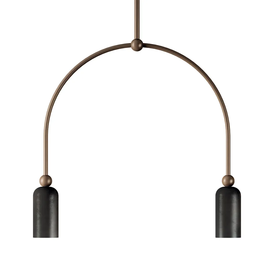 Lampadario con 2 Luci in Diverse Finiture Made in Italy - Signora Viadurini