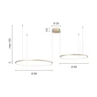 Lampadario con 2 o 3 Luci LED Roronde Orizzontali in Metallo Verniciato - Gelso Viadurini