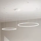 Lampadario con 2 o 3 Luci LED Roronde Orizzontali in Metallo Verniciato - Gelso Viadurini