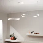 Lampadario con 2 o 3 Luci LED Roronde Orizzontali in Metallo Verniciato - Gelso Viadurini