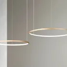 Lampadario con 2 o 3 Luci LED Roronde Orizzontali in Metallo Verniciato - Gelso Viadurini