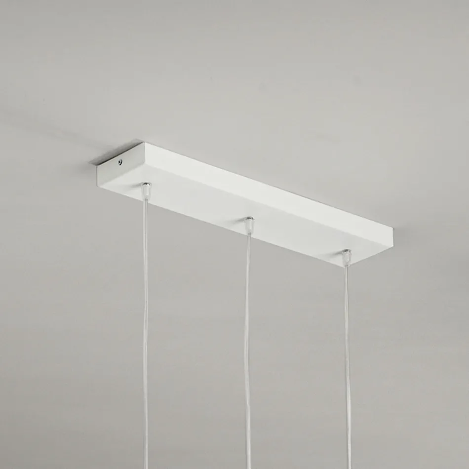 Lampadario con 3 Diffusori in Vetro Soffiato Trasparente Made in Italy - Trilly Viadurini