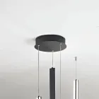 Lampadario con 3 LED con Inserto Amovibile in Vetro Granigliato - Catalpa Viadurini
