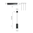 Lampadario con 3 LED in Alluminio Verniciato a Polvere e Cavo Regolabile - Buxus Viadurini