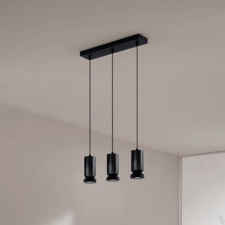 Lampadario con 3 LED in Alluminio Verniciato a Polvere e Cavo Regolabile - Buxus Viadurini