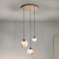 Lampadario con 3 Luci in Vetro Soffiato a Forma di Sfera - Prilla