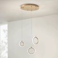 Lampadario con 3 Luci LED in Metallo Verniciato e Vetro Opzionale - Cedro
