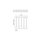Lampadario con 5 Luci in Ferro e Vetro Made in Italy - Nuvoloso Viadurini