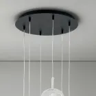 Lampadario con 6 Diffusori in Vetro Fumè e Trasparente Made in Italy - Trilly Viadurini