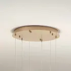 Lampadario con 6 LED Coperti da Vetro Opzionale e Base in Metallo - Faggio Viadurini