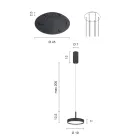Lampadario con 6 LED e Base Rotonda in Metallo Verniciato Color Oro - Carpino Viadurini