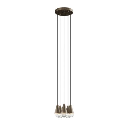 Lampadario con 6 Luci in Ferro e Vetro Made in Italy - Nuvoloso Viadurini
