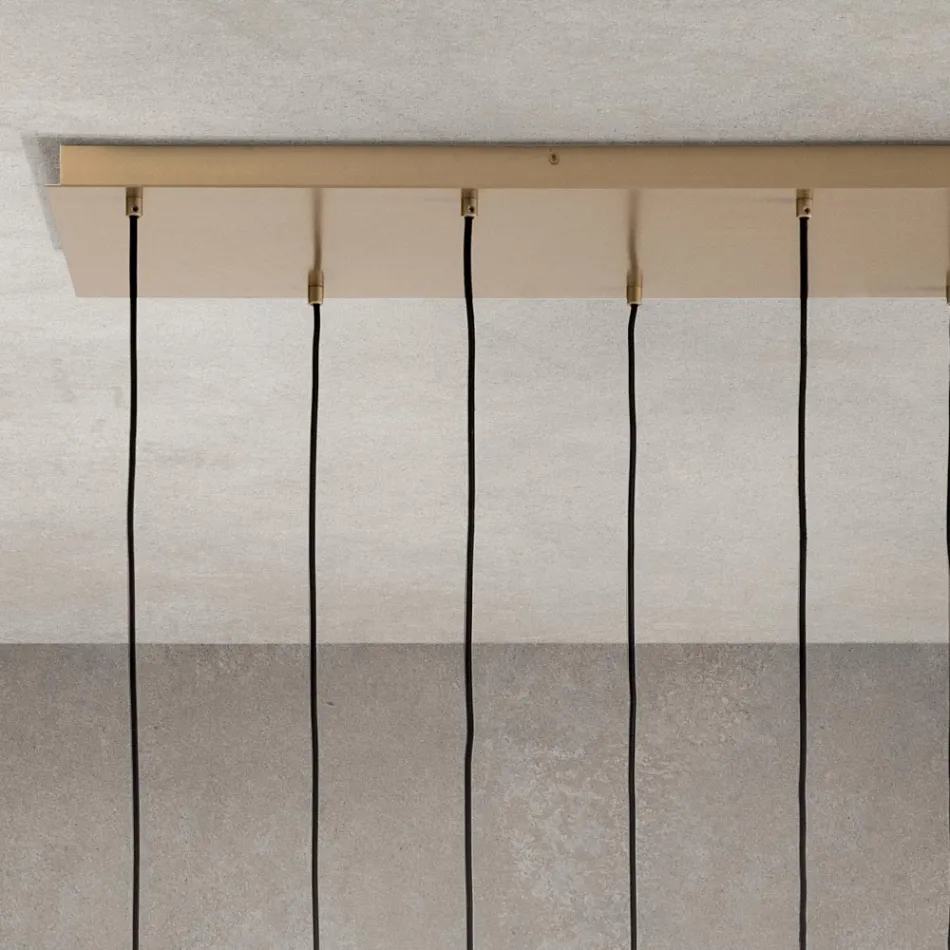 Lampadario con 6 Luci in Vetro Soffiato a Forma di Sfera Made in Italy - Prilla Viadurini