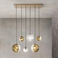 Lampadario con 6 Luci in Vetro Soffiato a Forma di Sfera - Prilla