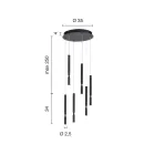 Lampadario con 6 Luci LED in Metallo Verniciato e Cavi Regolabili - Larice Viadurini