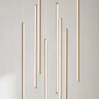 Lampadario con 8 Luci LED in Metallo Verniciato Oro e Cavetti Regolabili - Arancio Viadurini