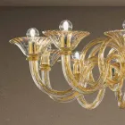 Lampadario da 12 Luci Fatto a Mano in Vetro Veneziano Made in Italy - Margherita Viadurini