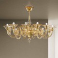 Lampadario da 12 Luci Fatto a Mano in Vetro Veneziano Made in Italy - Margherita