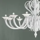Lampadario da 12 Luci in Vetro di Venezia Realizzato a Mano in Italia - Agustina Viadurini