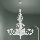 Lampadario da 12 Luci in Vetro di Venezia Realizzato a Mano in Italia - Agustina Viadurini