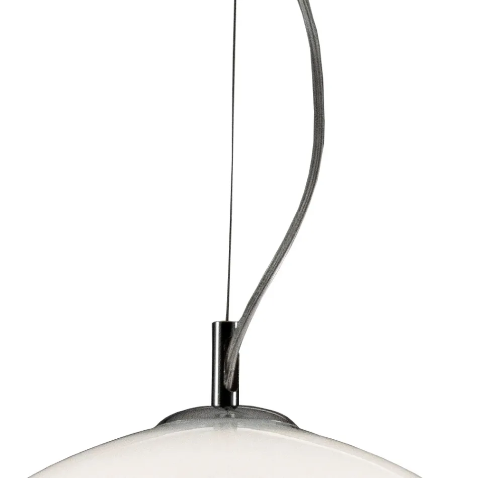 Lampadario Decentrato con Lume Piccolo e Grande in Vetro Made in Italy - Elisia Viadurini
