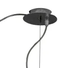 Lampadario Decentrato con Lume Piccolo e Grande in Vetro Made in Italy - Elisia Viadurini
