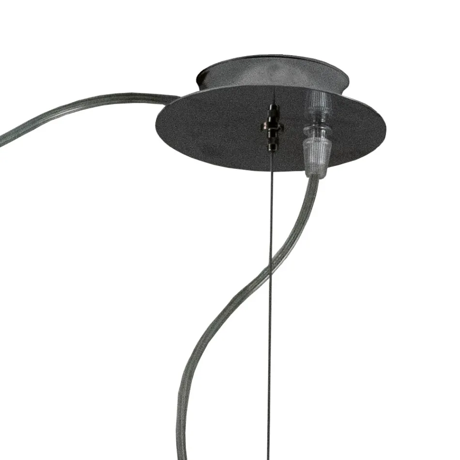 Lampadario Decentrato con Lume Piccolo e Grande in Vetro Made in Italy - Elisia Viadurini