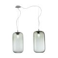 Lampadario Decentrato Due Lumi in Vetro Artigianale Made in Italy - Soffio