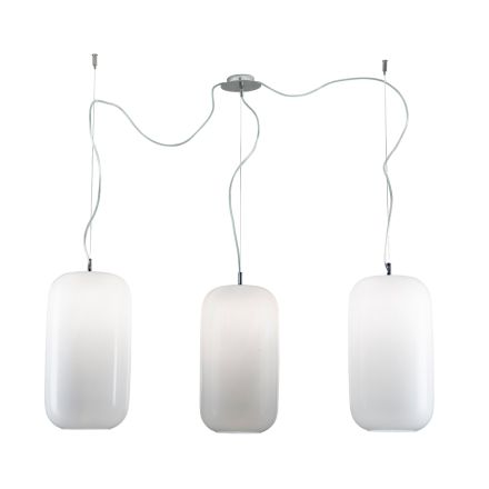 Lampadario Decentrato Tre Lumi in Vetro Veneziano Made in Italy - Soffio Viadurini