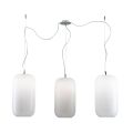 Lampadario Decentrato Tre Lumi in Vetro Veneziano Made in Italy - Soffio