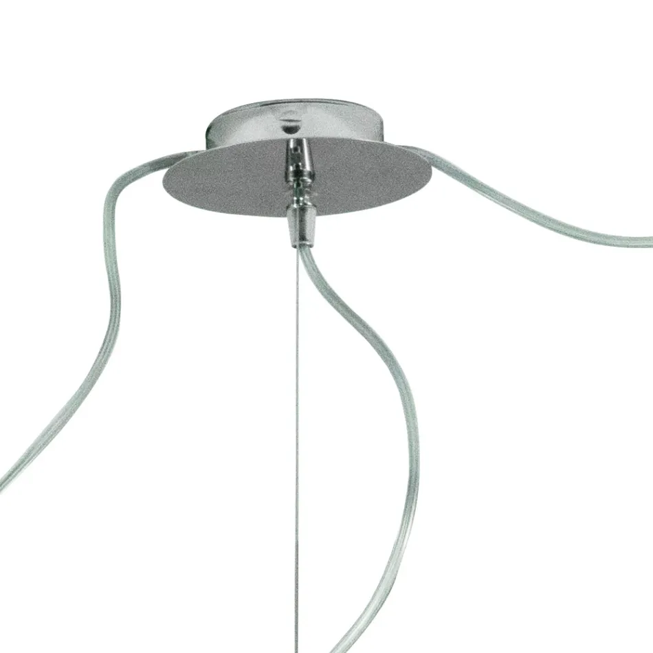 Lampadario Decentrato Tre Lumi in Vetro Veneziano Made in Italy - Soffio Viadurini
