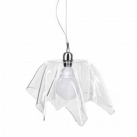 Lampadario design trasparente con drappeggio Dafne made in Italy Viadurini