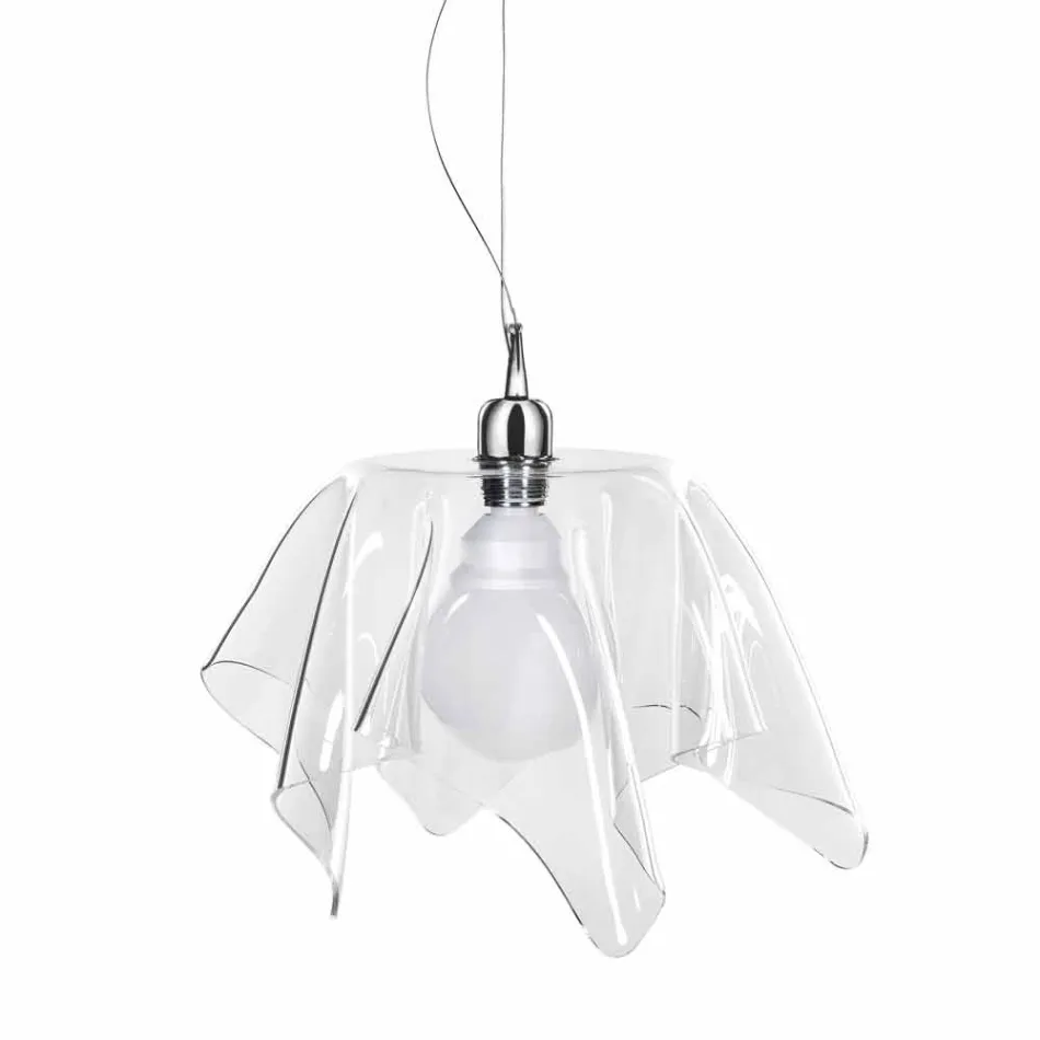Lampadario design trasparente con drappeggio Dafne made in Italy Viadurini