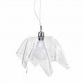Lampadario design trasparente con drappeggio Dafne made in Italy