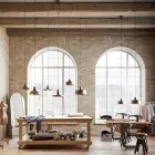 Lampadario di design stile industriale in ferro anticato Monica Viadurini