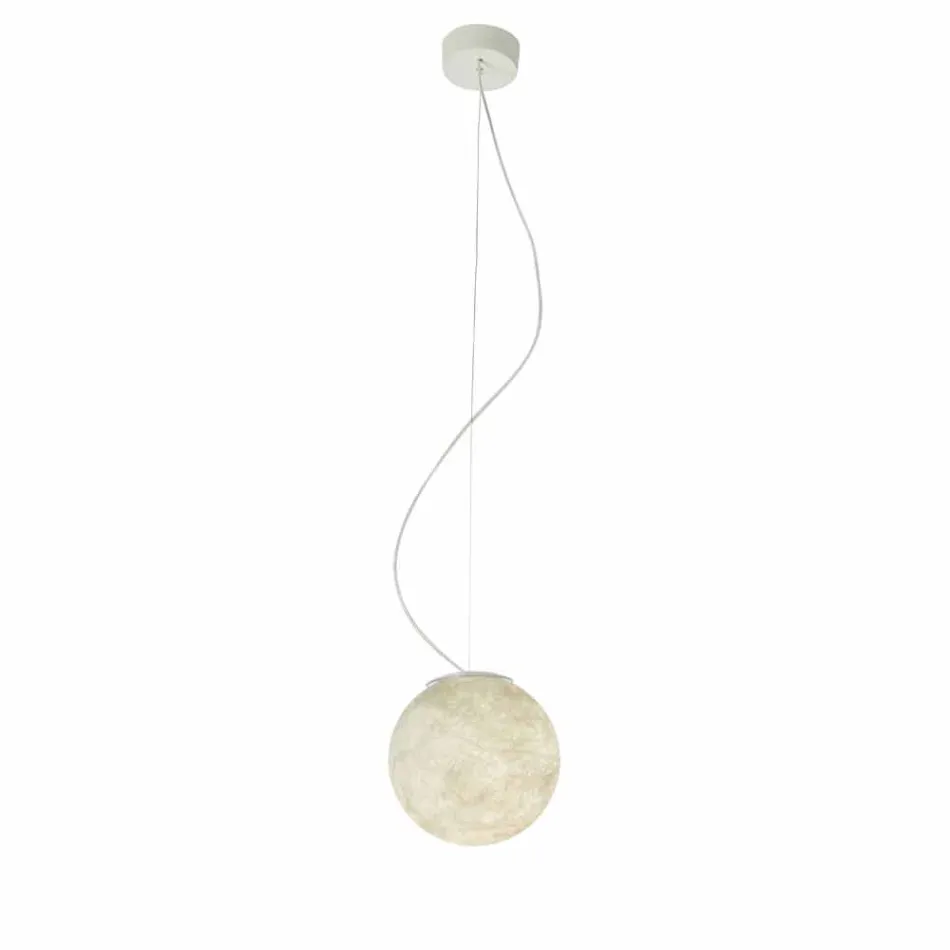 Lampadario di moderno design In-es.artdesign Luna bianco in nebulite Viadurini