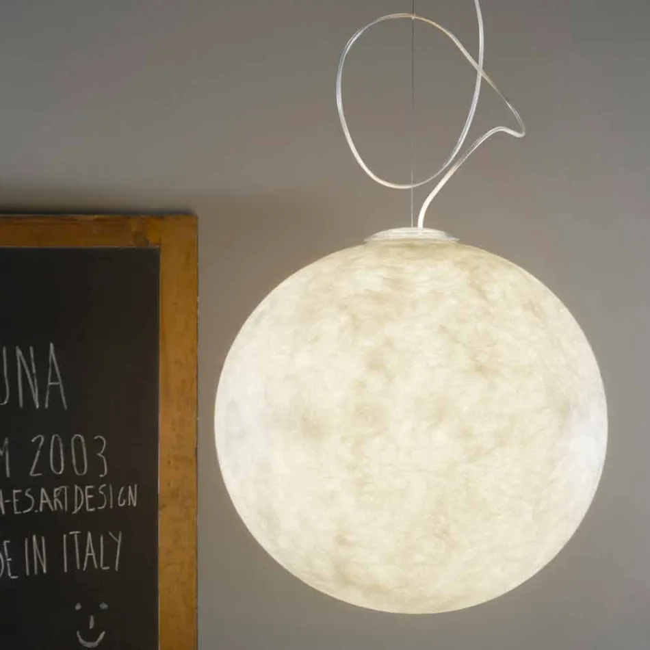 Lampadario di moderno design In-es.artdesign Luna bianco in nebulite Viadurini