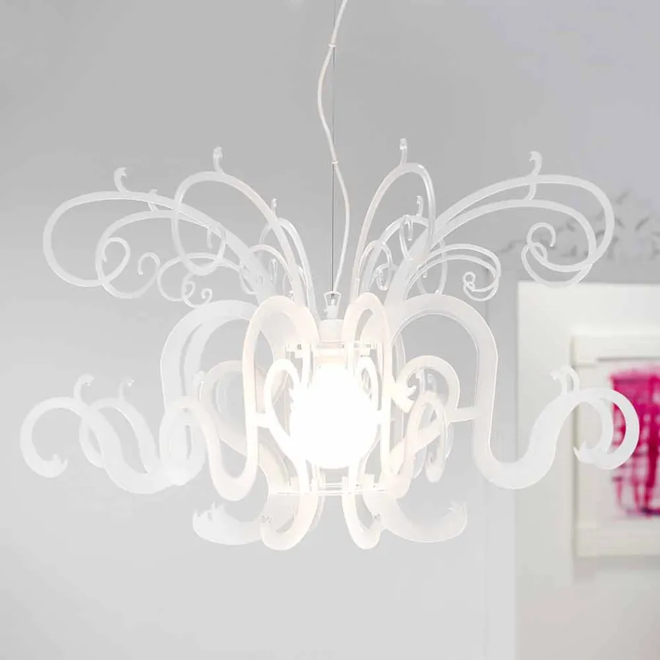 Lampadario di moderno design in plexiglass prodotto in Italia, Malito Viadurini