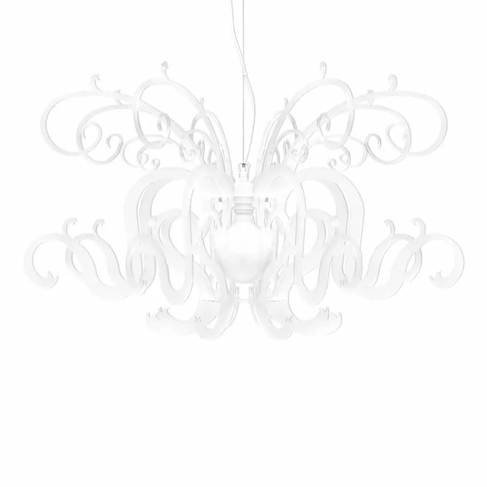 Lampadario di moderno design in plexiglass prodotto in Italia, Malito Viadurini