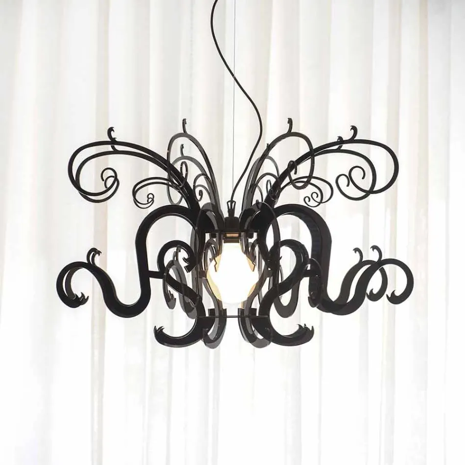 Lampadario di moderno design in plexiglass prodotto in Italia, Malito Viadurini